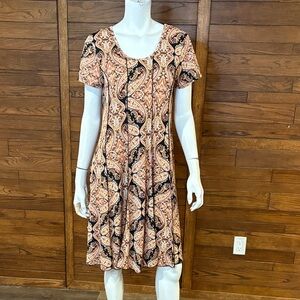 Sami & Jo Black and Orange Paisley Midi Dress